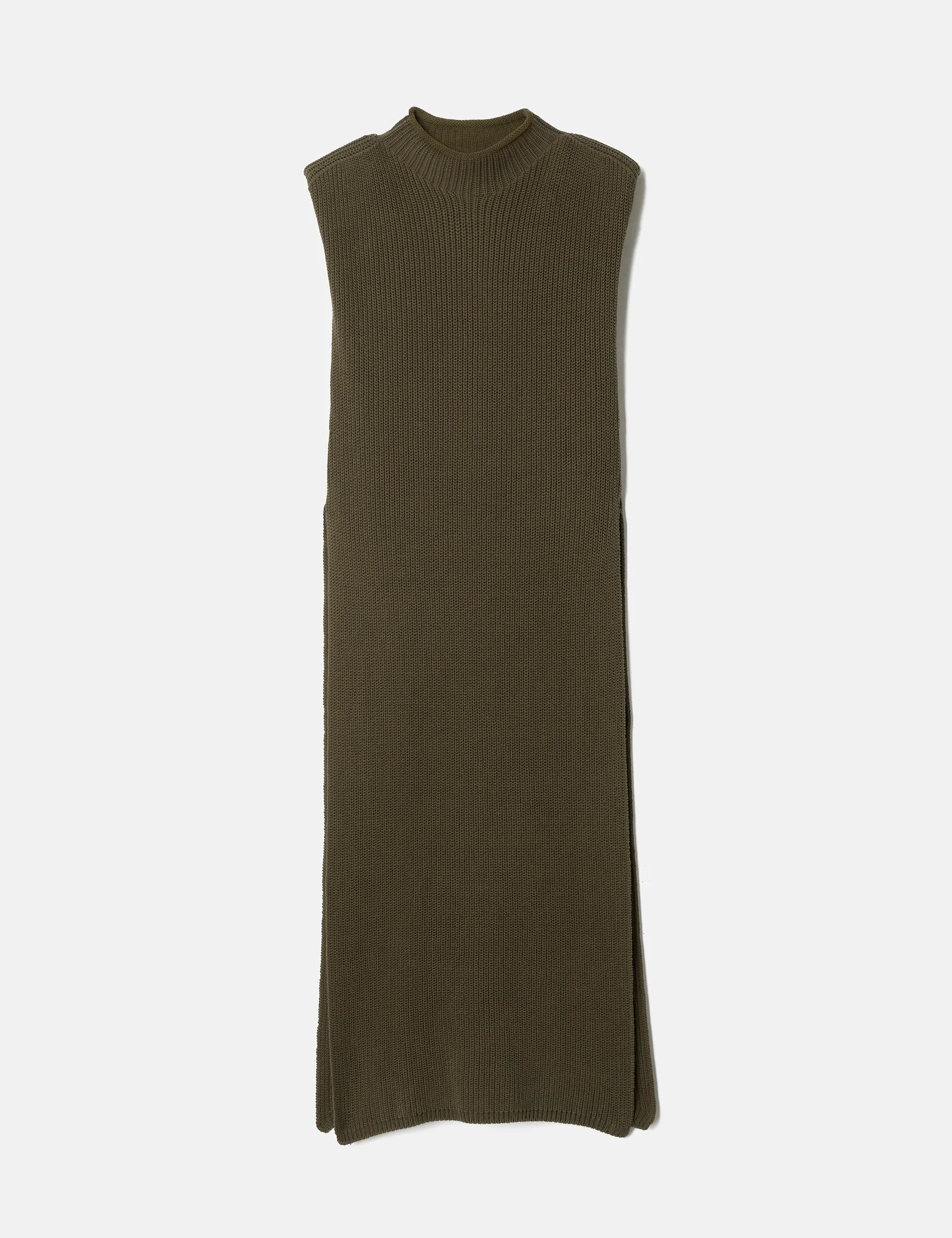 Cotton Side Split Tunic | Khaki