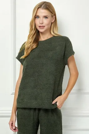 Cozy Days Top Olive