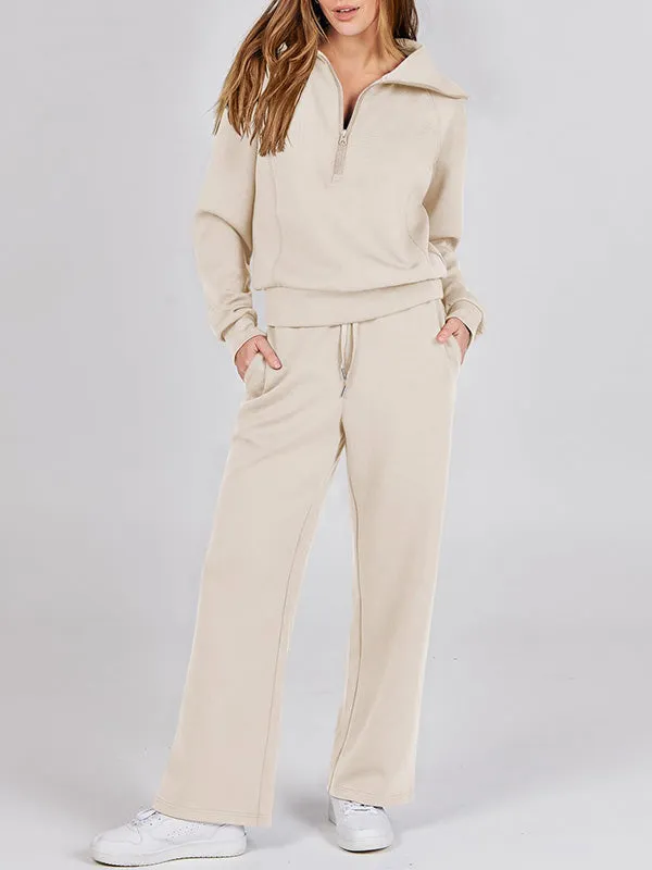 Cozy Quarter-Zip Pollover Set