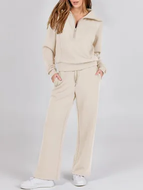 Cozy Quarter-Zip Pollover Set