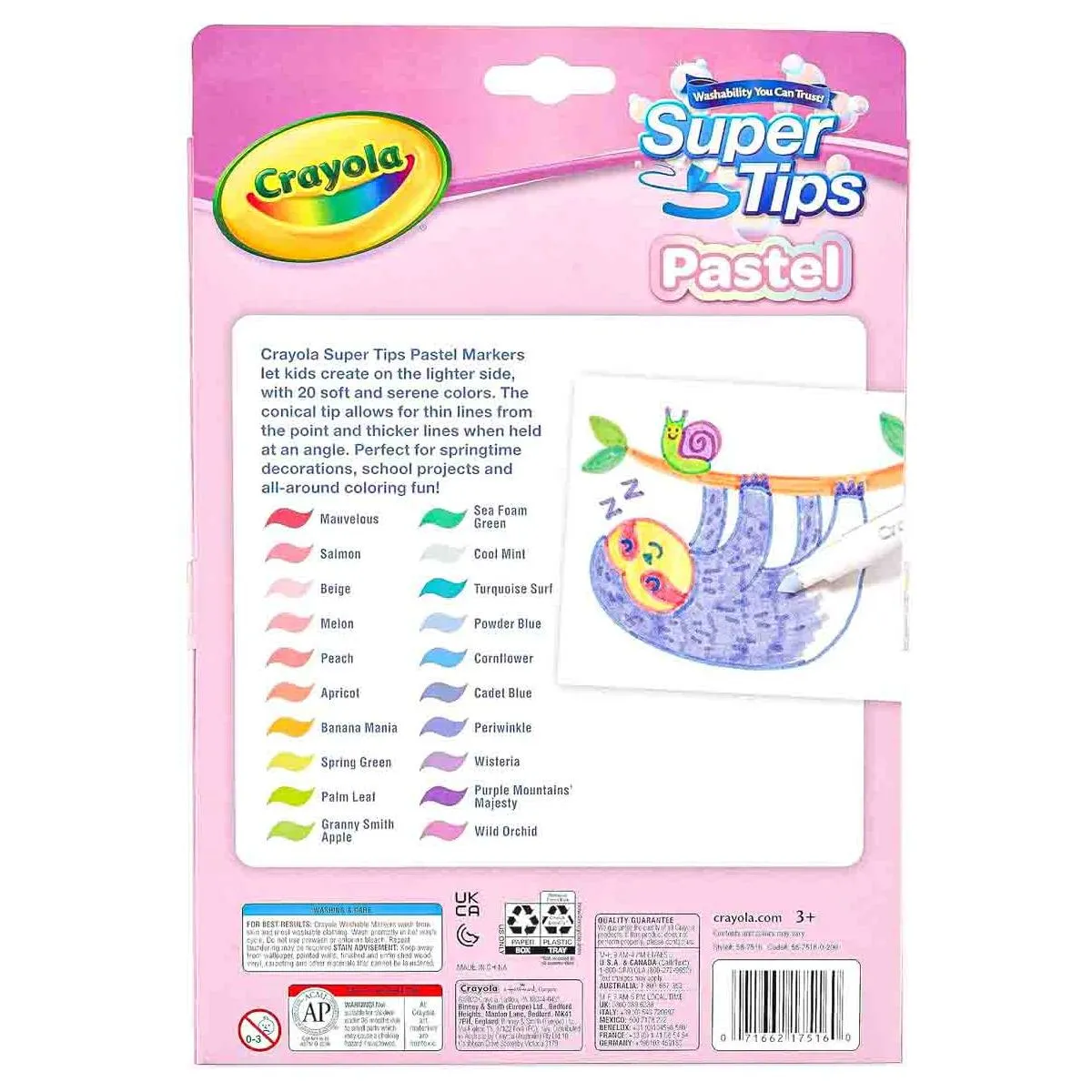 Crayola Super Tips Pastel Washable Markers (20 Pack)