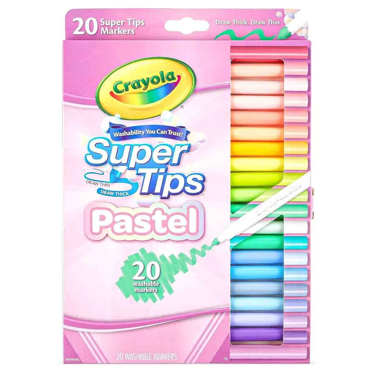 Crayola Super Tips Pastel Washable Markers (20 Pack)