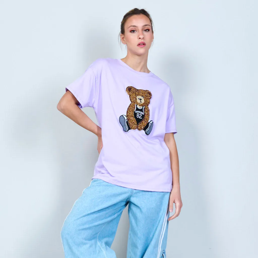 Cuddly teddy bear jersey t-shirt wholesale