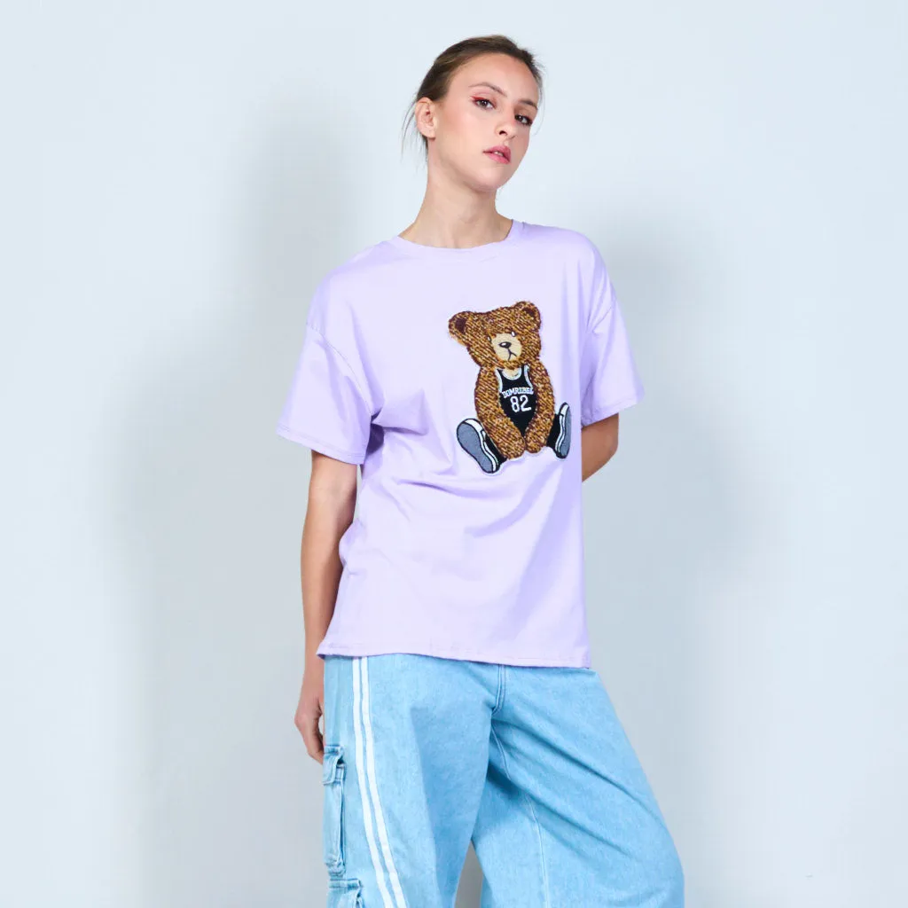 Cuddly teddy bear jersey t-shirt wholesale