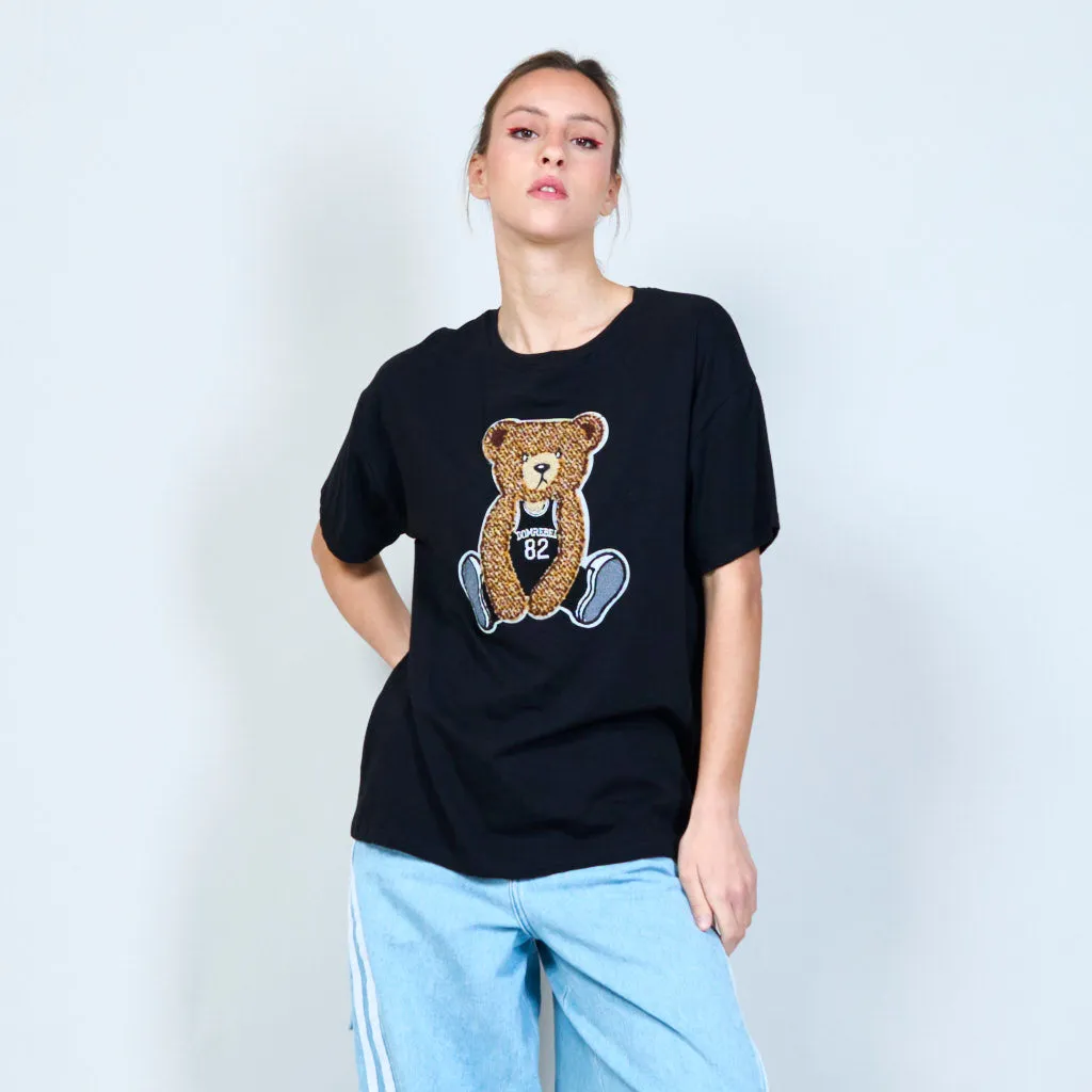 Cuddly teddy bear jersey t-shirt wholesale