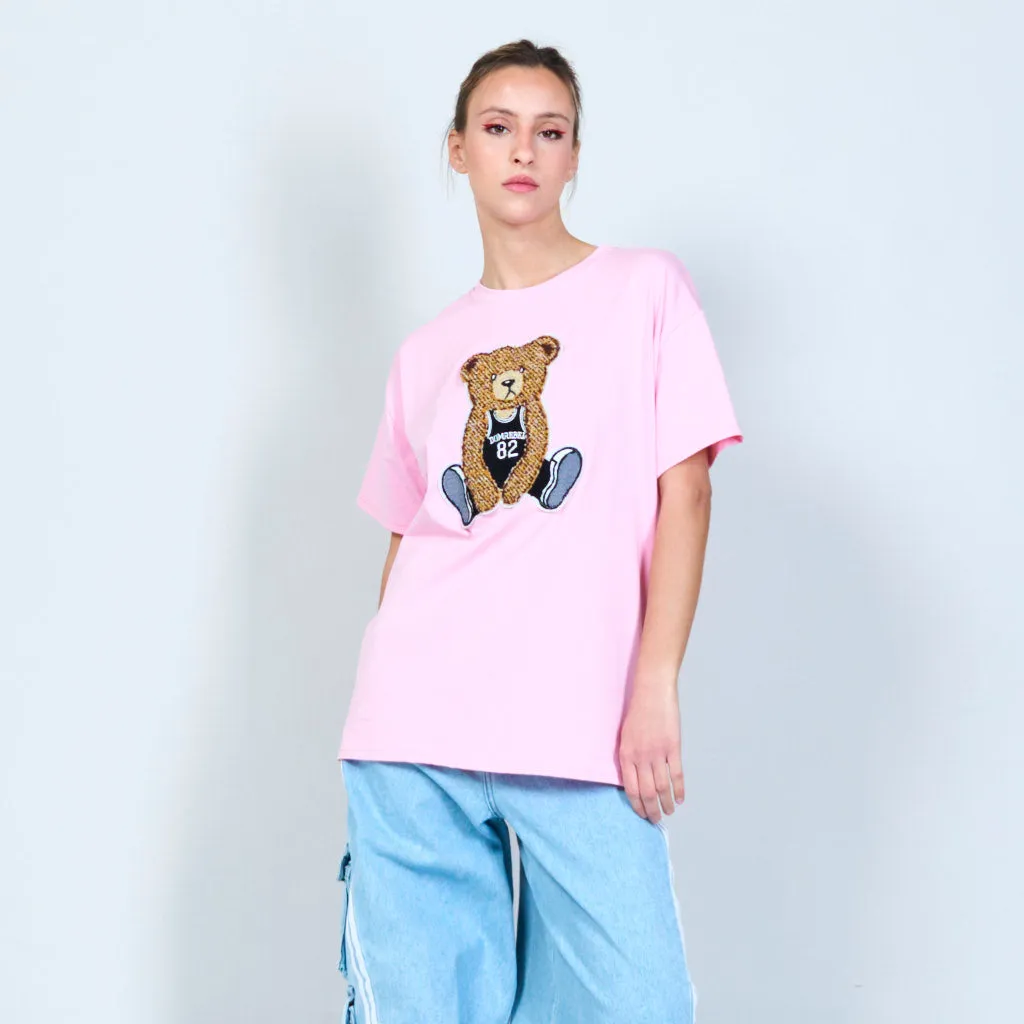 Cuddly teddy bear jersey t-shirt wholesale