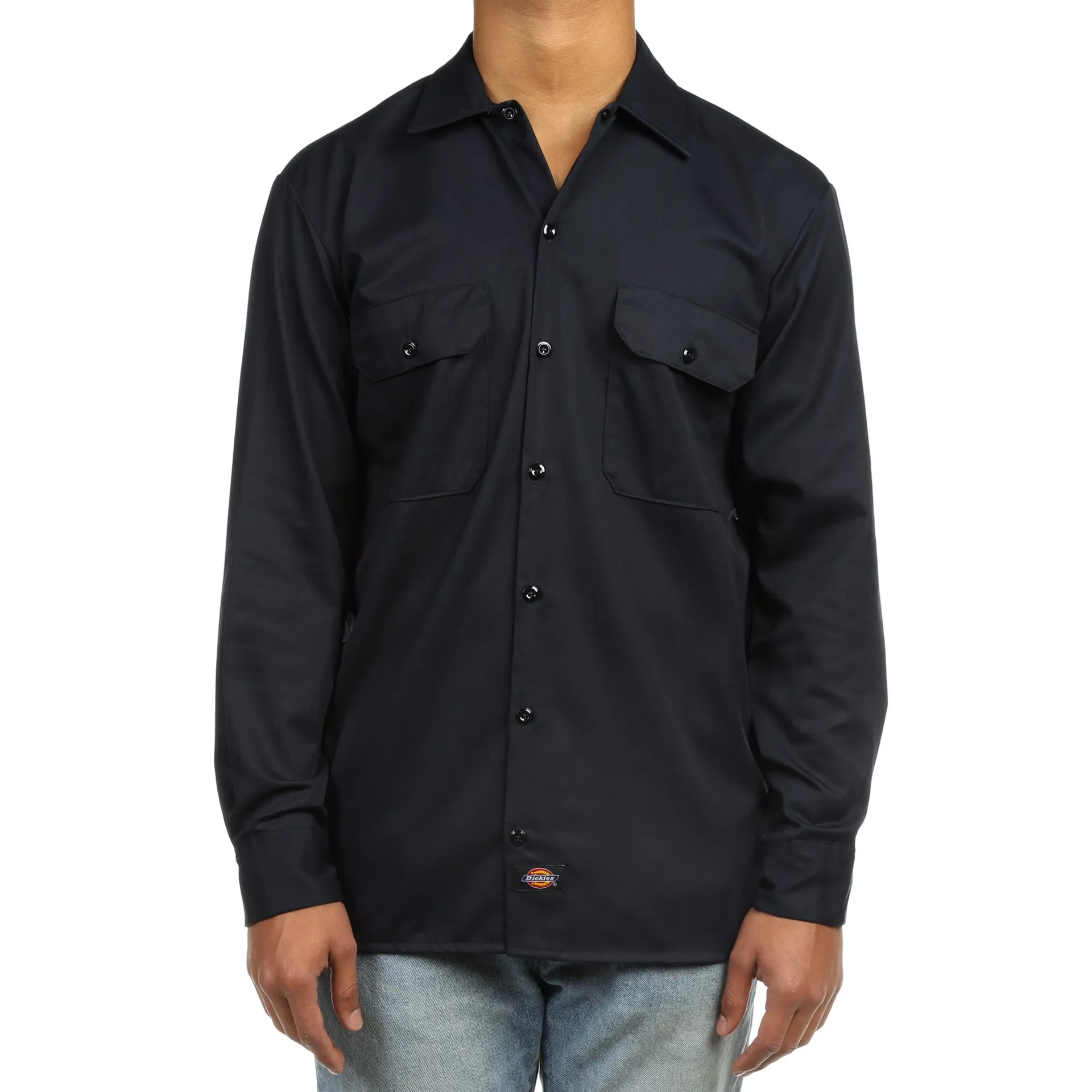 Dickies Mens L/S Work Shirt - Dark Navy