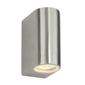 Doron 2 Light Silver Outdoor Wall Light IP44 35W