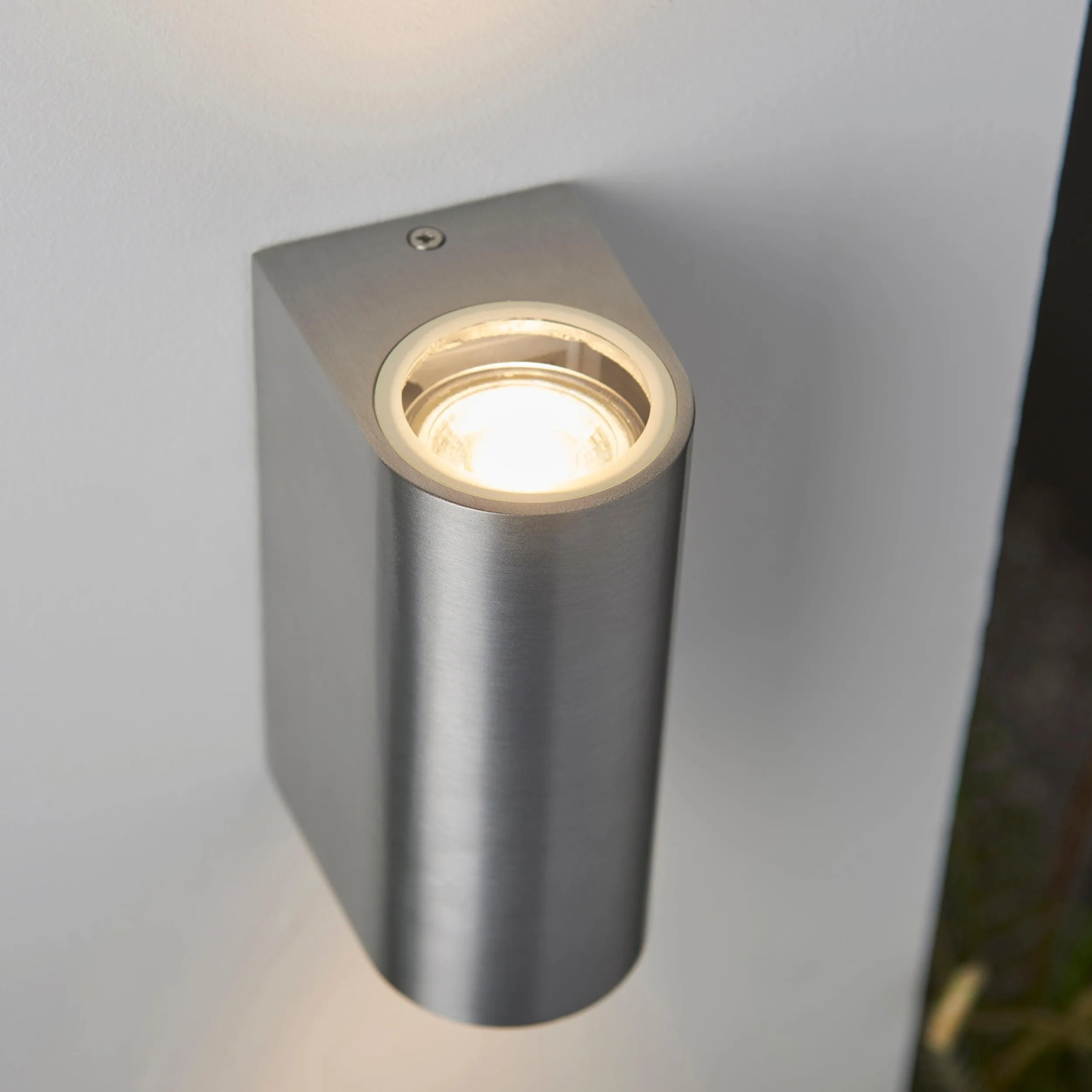 Doron 2 Light Silver Outdoor Wall Light IP44 35W