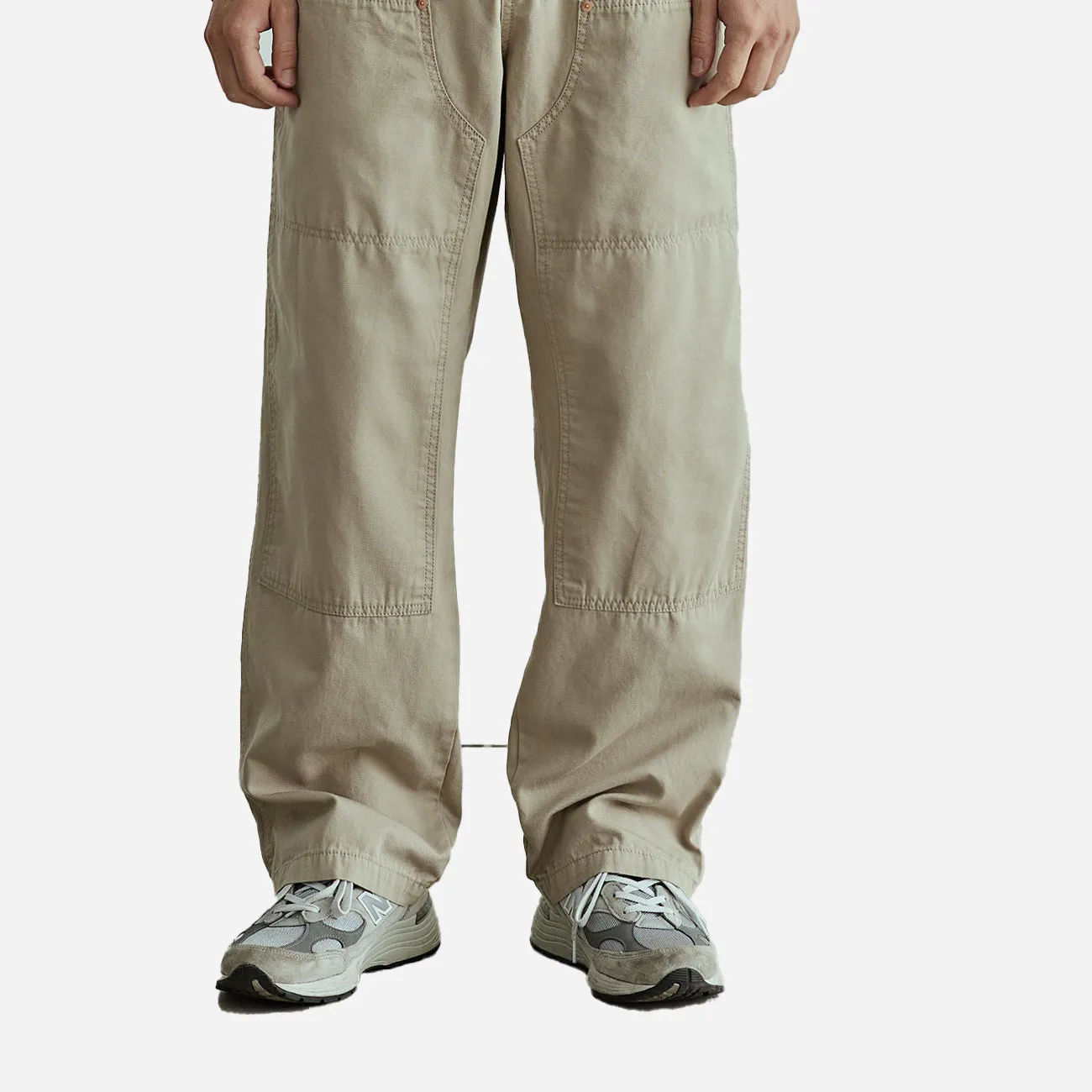 DOUBLE KNEE WORK PANTS - BEIGE