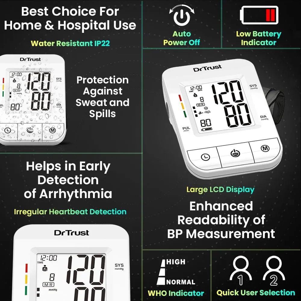 Dr Trust USA BP iCheck Pro Blood Pressure Monitor Machine BP Testing 116