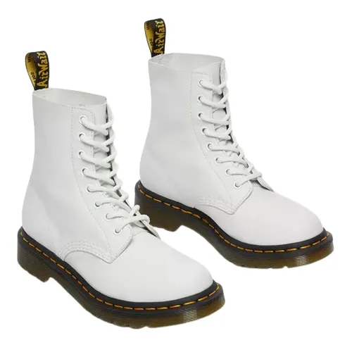 Dr.Martens 8 Eyelet Boots - Pascal - White Leather