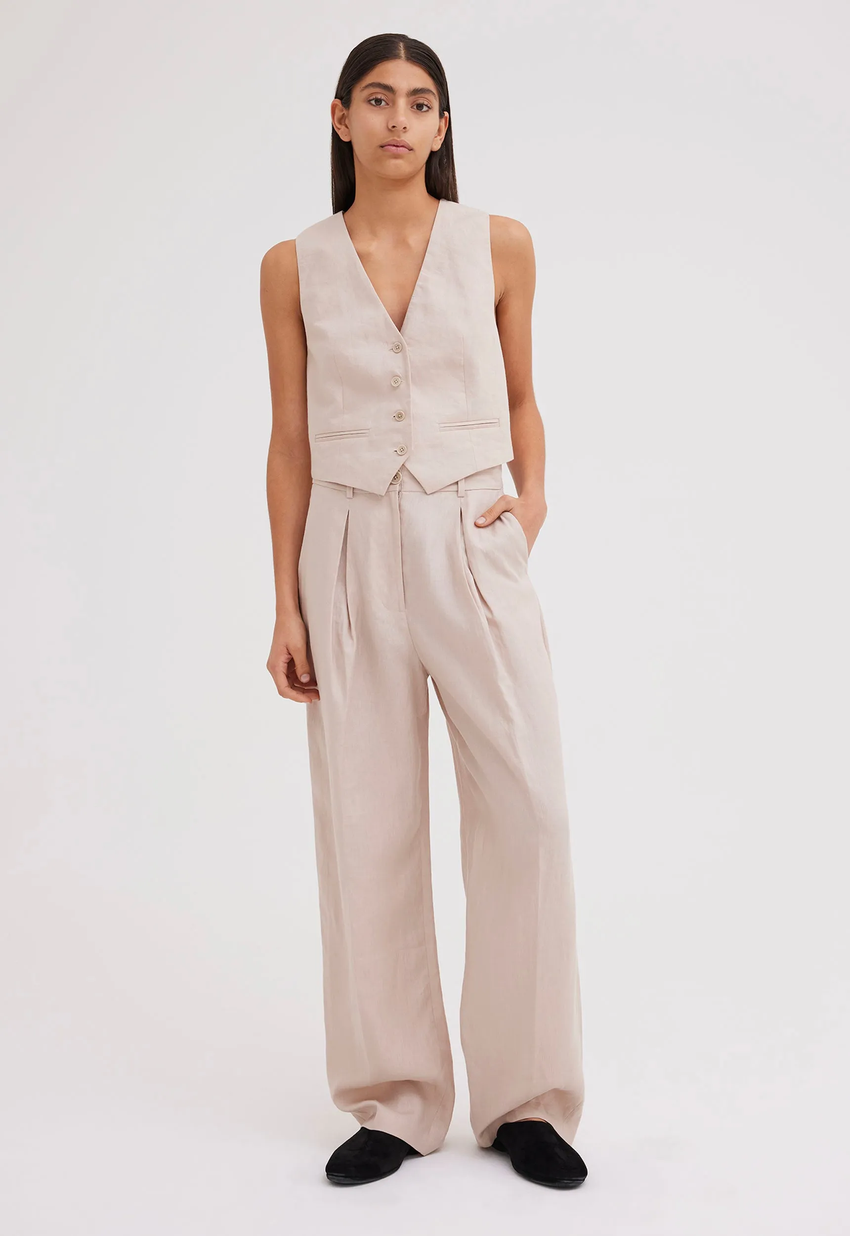 Duomo Linen Pant - Stone Neutral