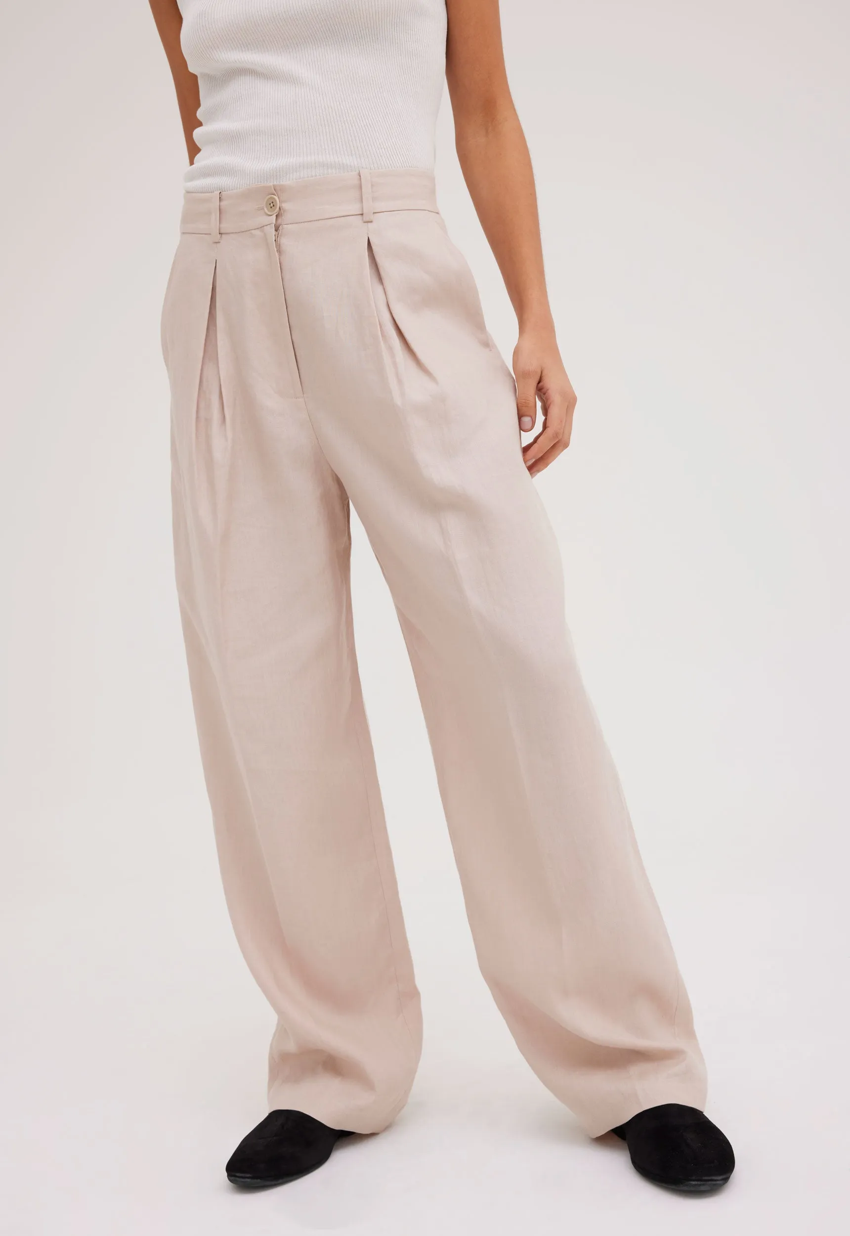 Duomo Linen Pant - Stone Neutral