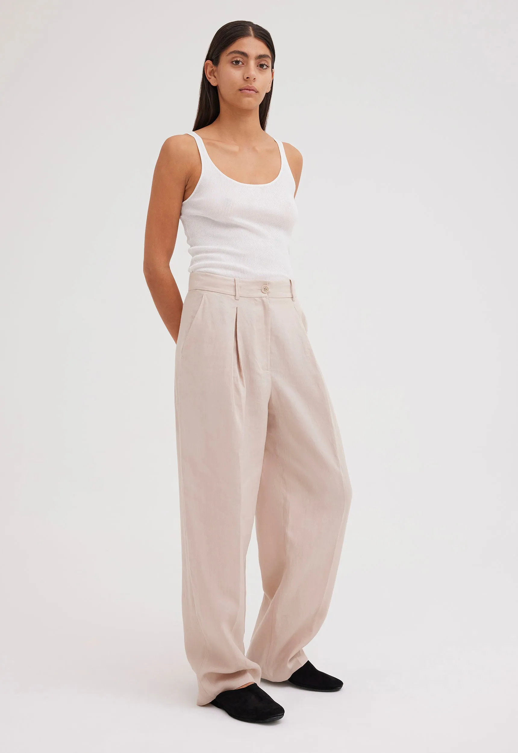 Duomo Linen Pant - Stone Neutral