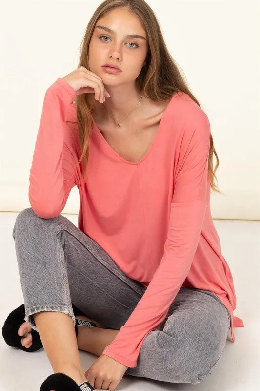 Effortless Endeavor Oversized Long Sleeve Top