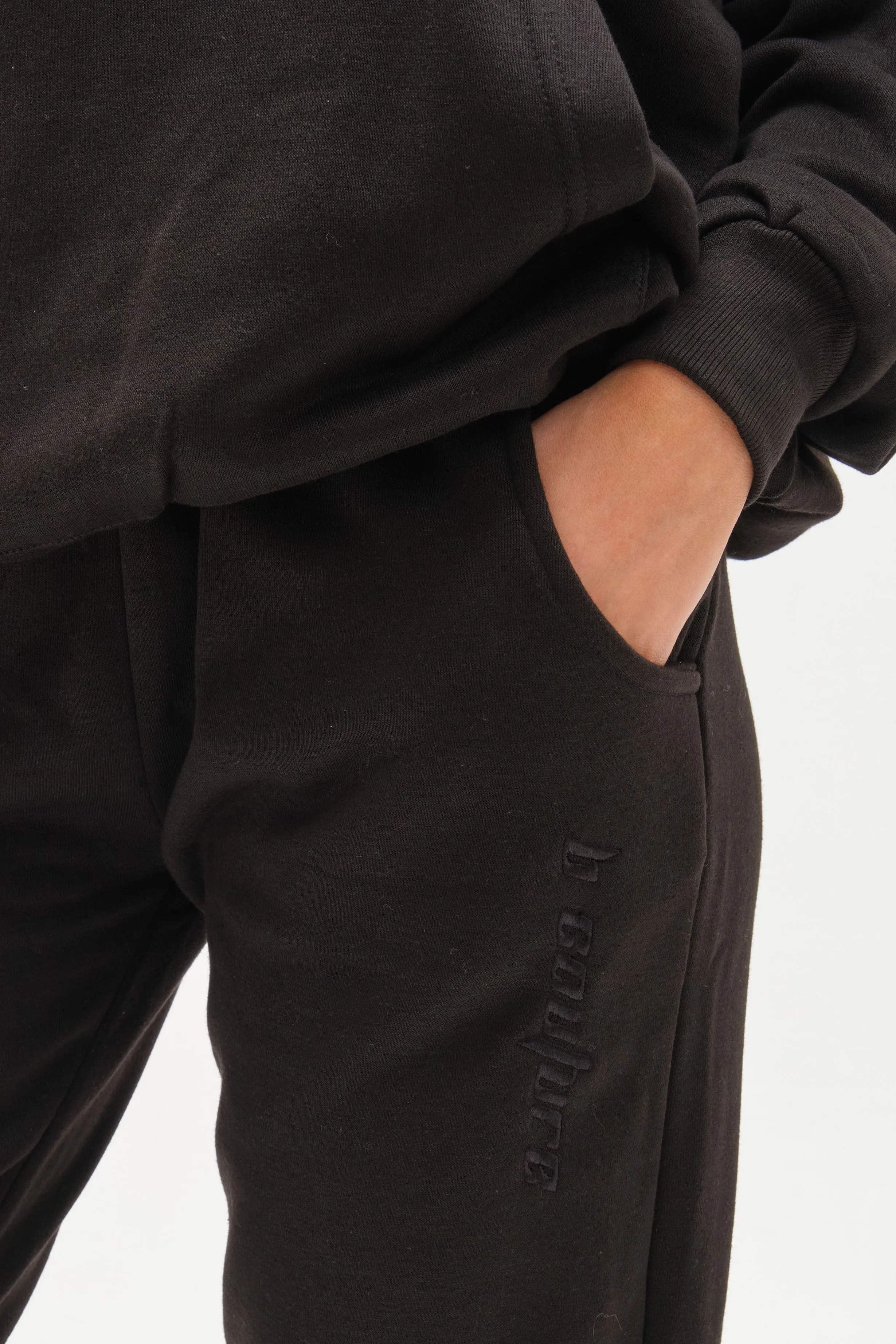 Essential Oversized Fleece Tracksuit - Black