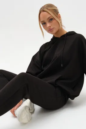 Essential Oversized Fleece Tracksuit - Black