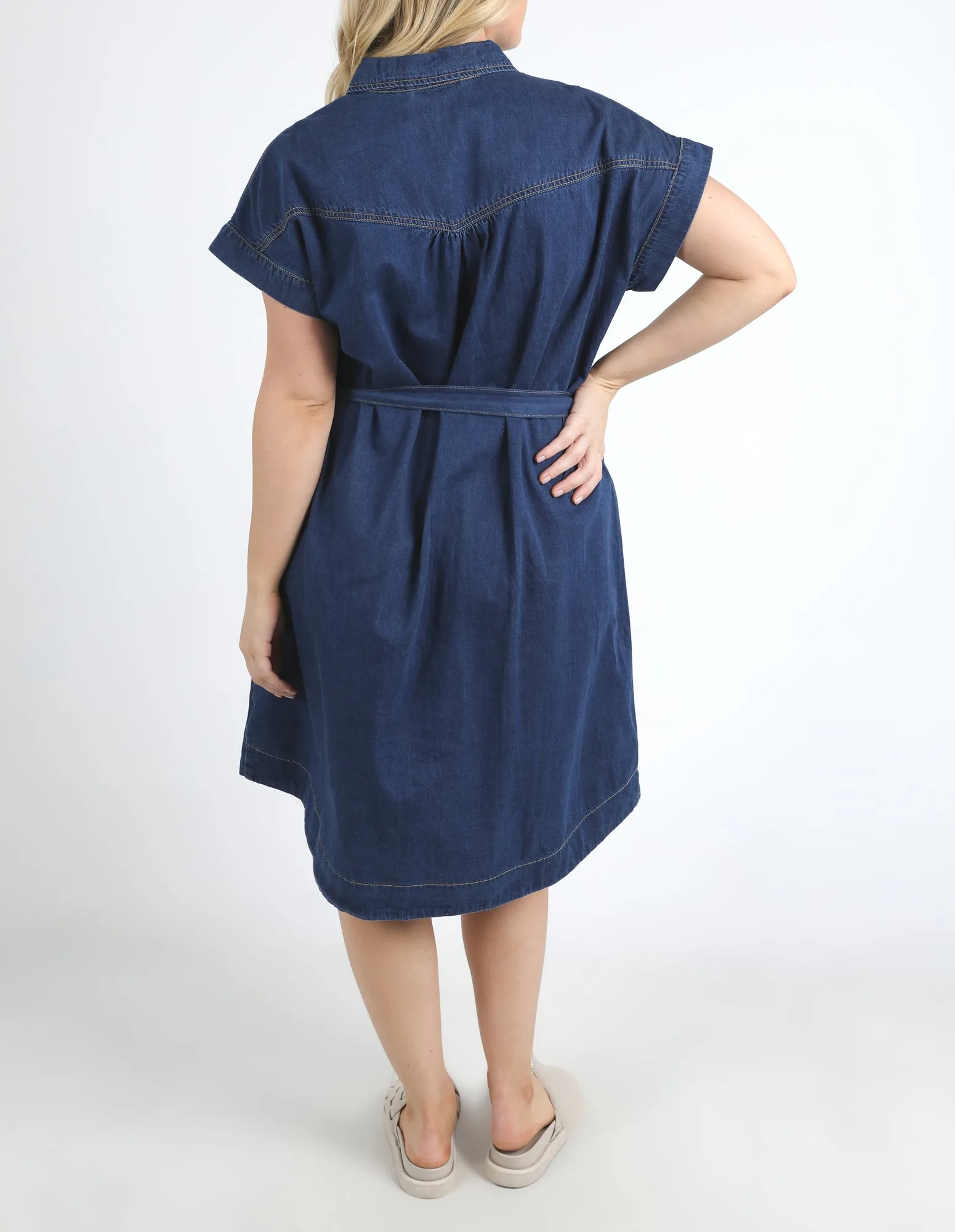 Everleigh Denim Dress Dark Blue Wash