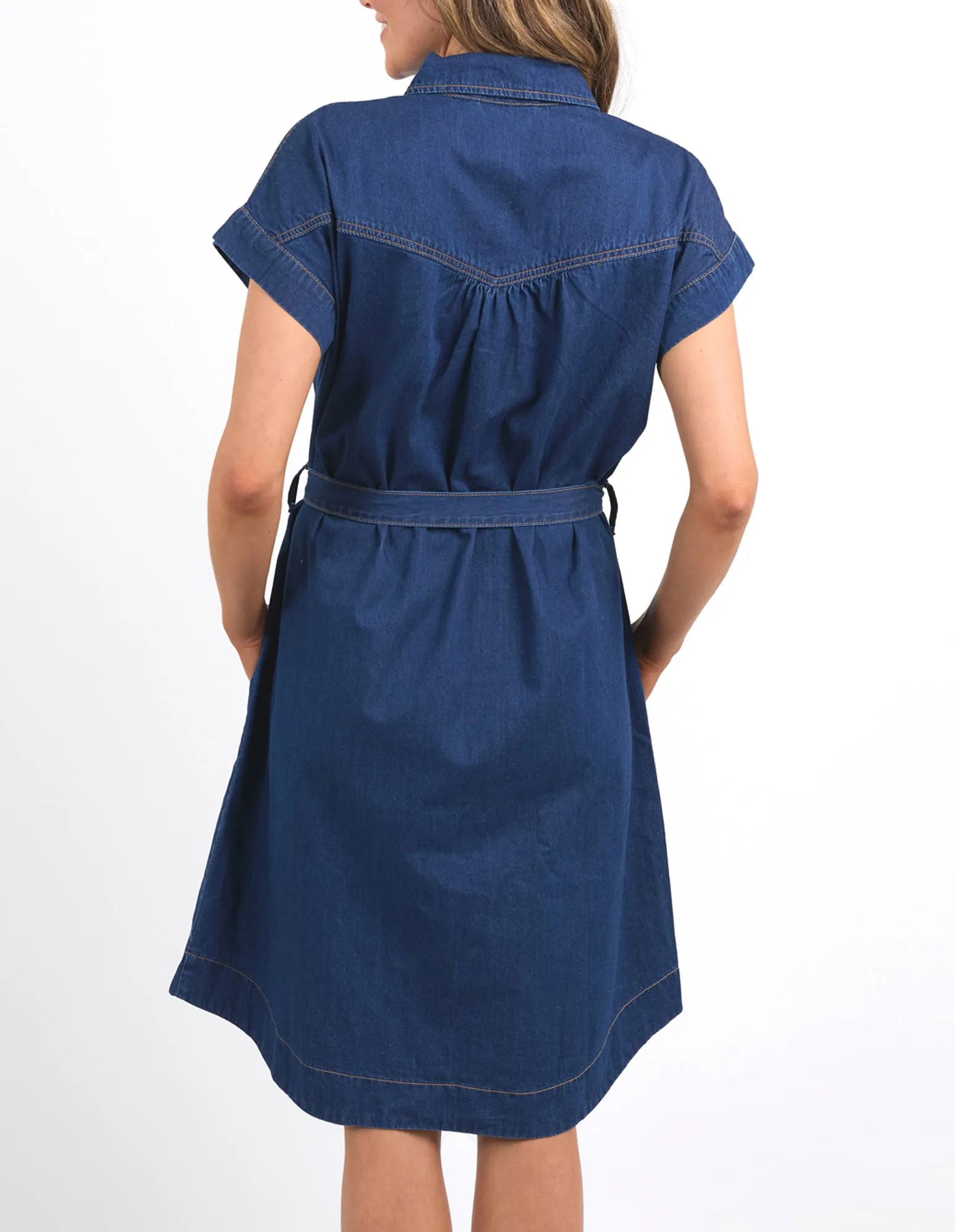 Everleigh Denim Dress Dark Blue Wash