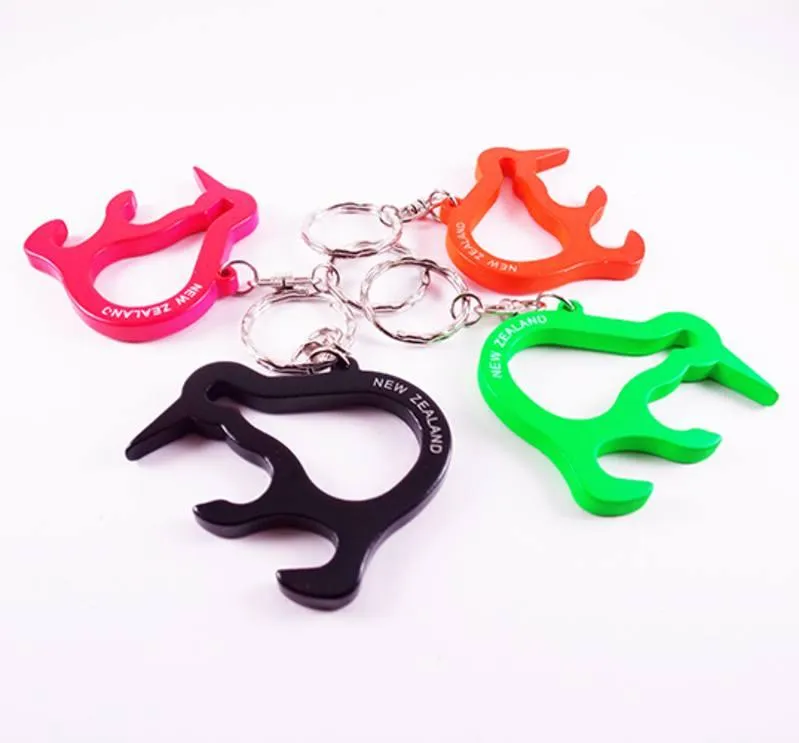 Fluoro Kiwi Bottle Opener Keychains