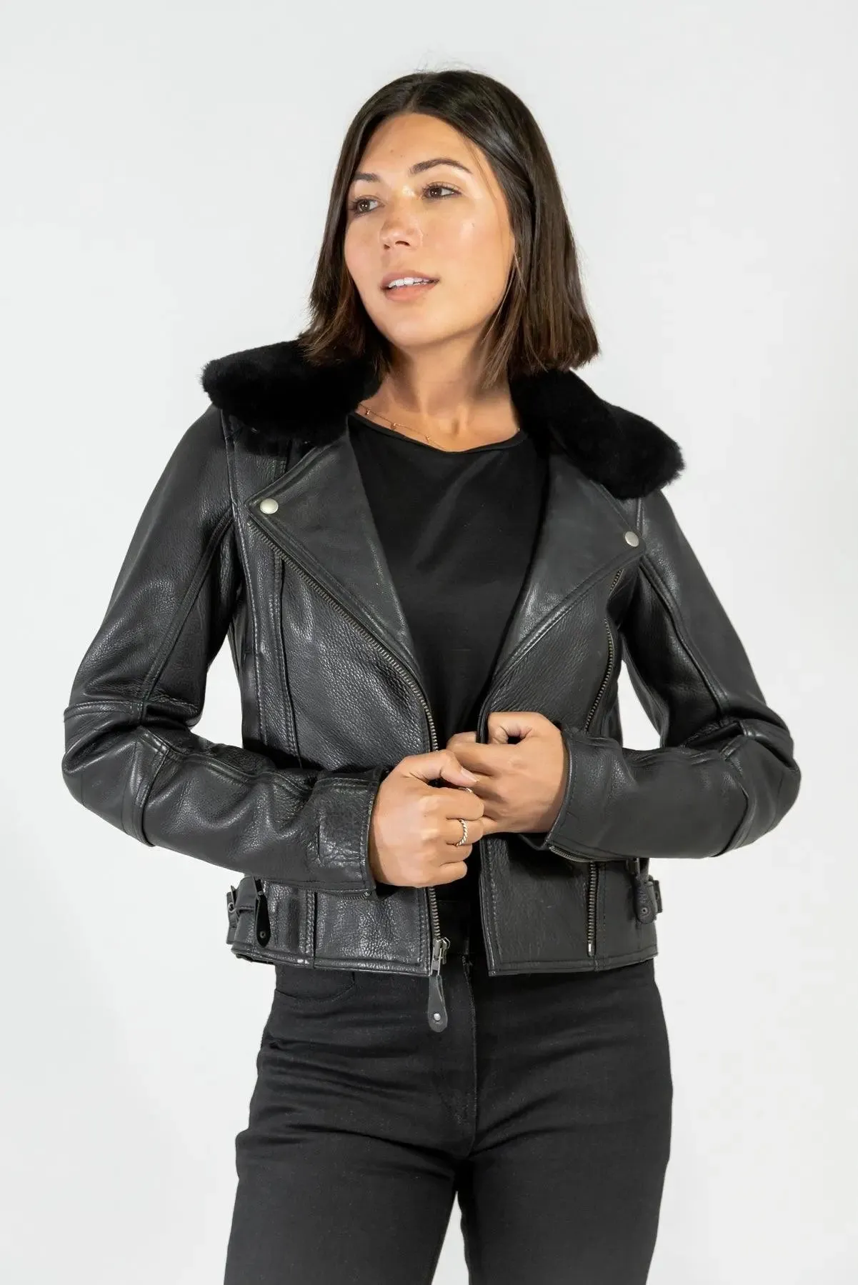 Fly By Night Womens Motorcycle Jacket (AAA CE rated)