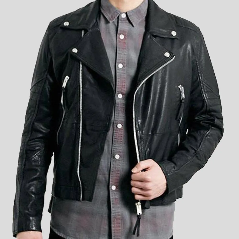 Frankie Black Biker Leather Jacket