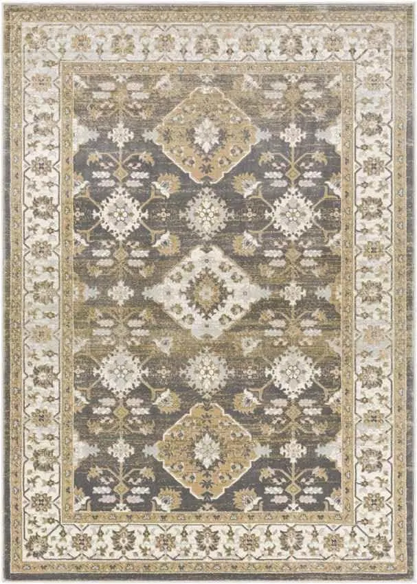 Geffen 9x12 Traditional Brown Area Rug Carpet for Living Room Bedroom or Kitchen (9' x 12')