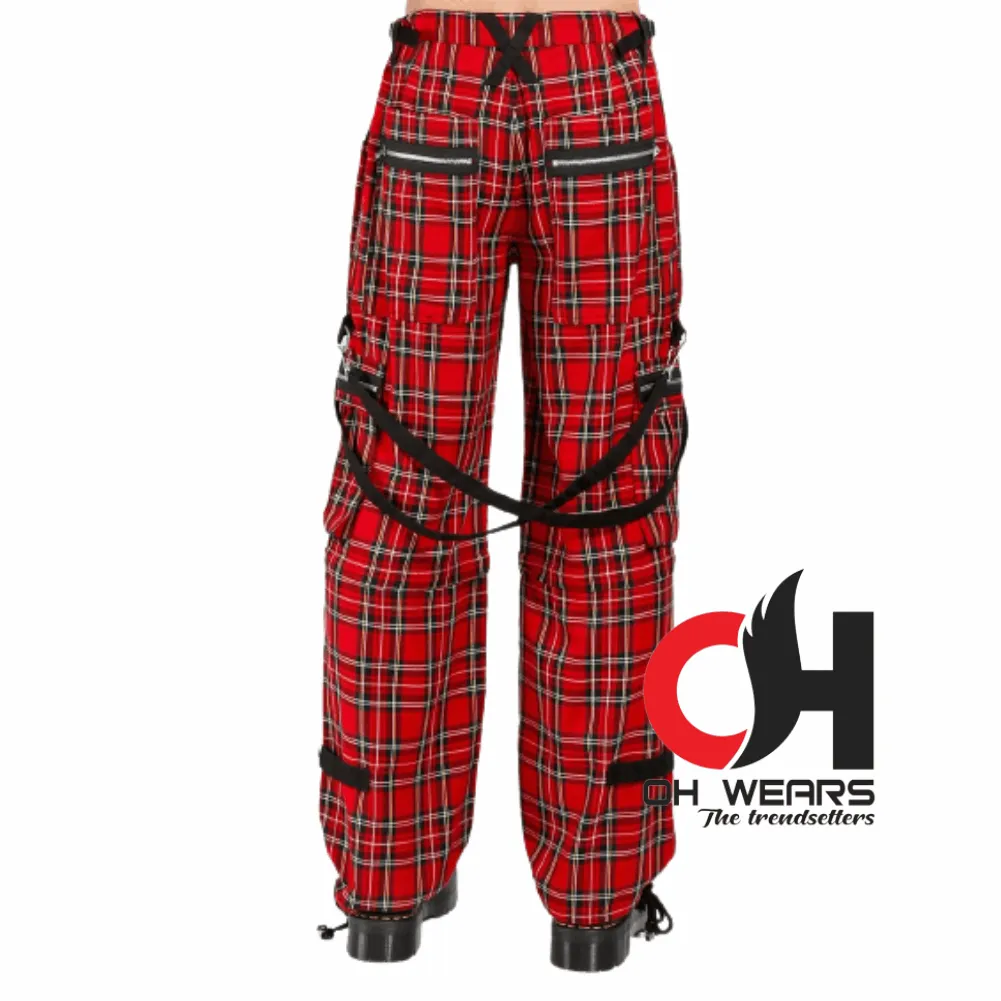 Gothic Checkered Straps Pants