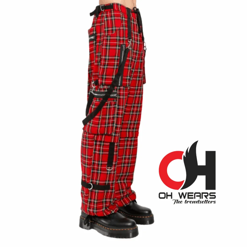 Gothic Checkered Straps Pants