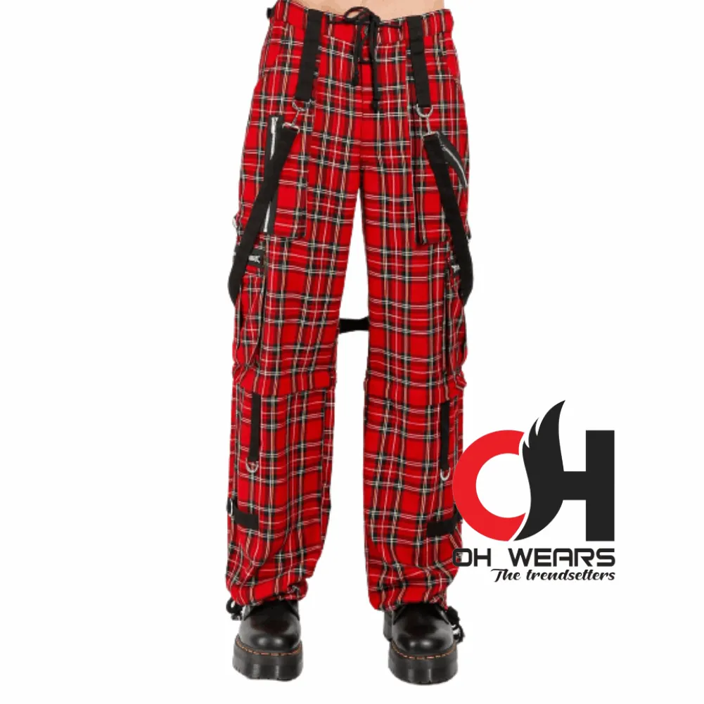 Gothic Checkered Straps Pants