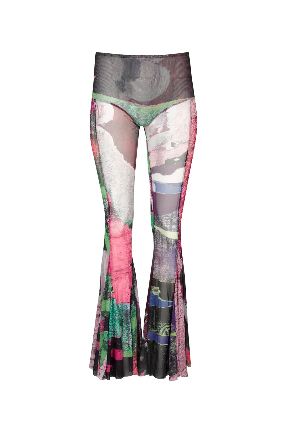 GRAFFITI PRINT MESH TROUSERS