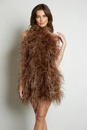 Halter Neck Feather Dress