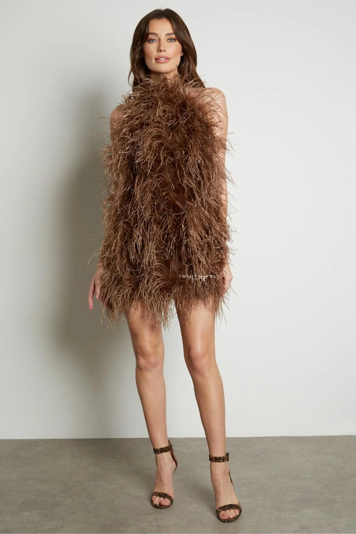 Halter Neck Feather Dress