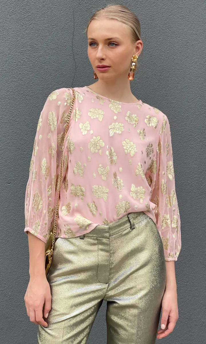 HOSS Helene Tie Back Top - Pink /Gold