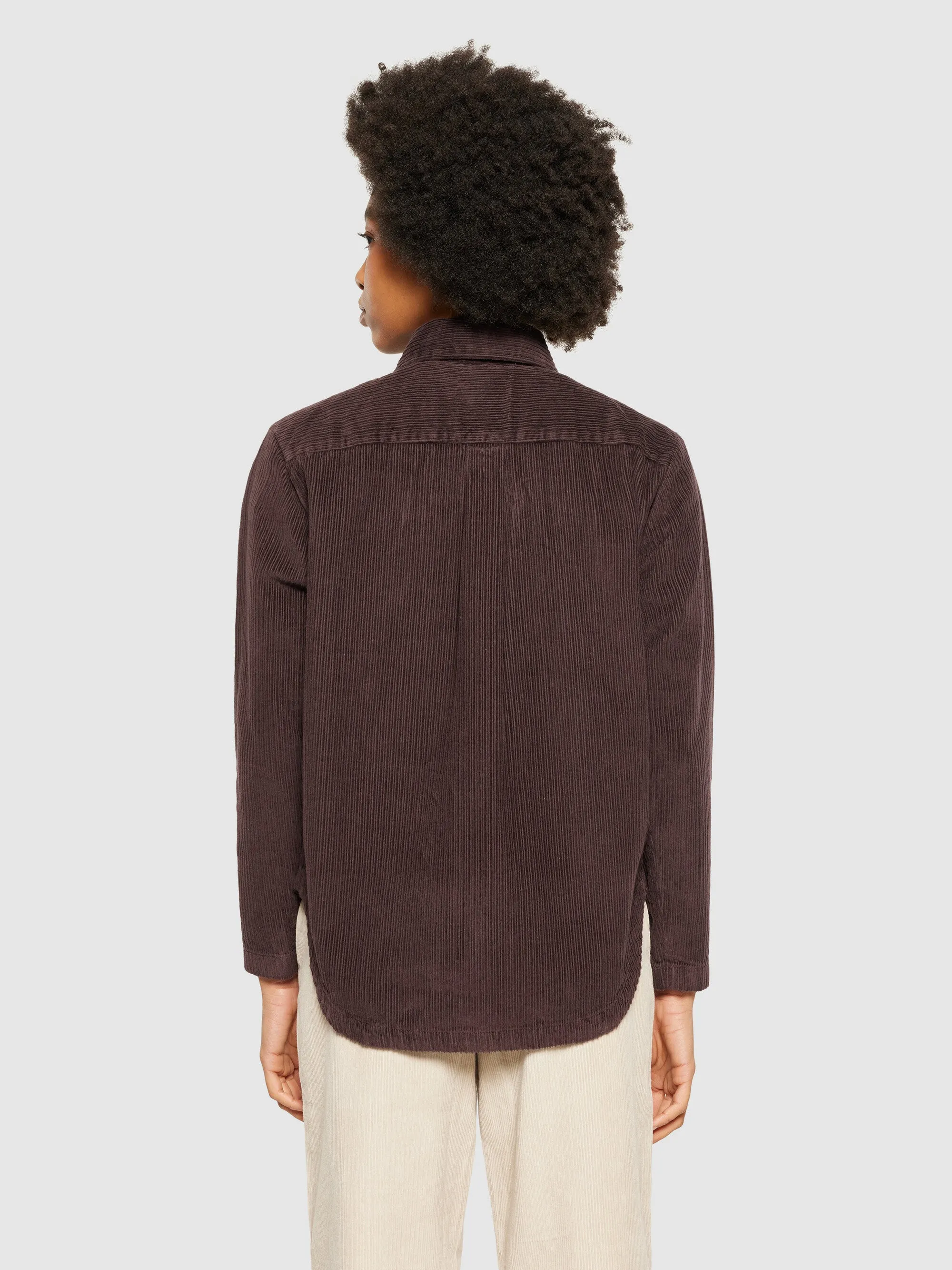 Irregular corduroy overshirt- GOTS/Vegan - Chocolate Plum