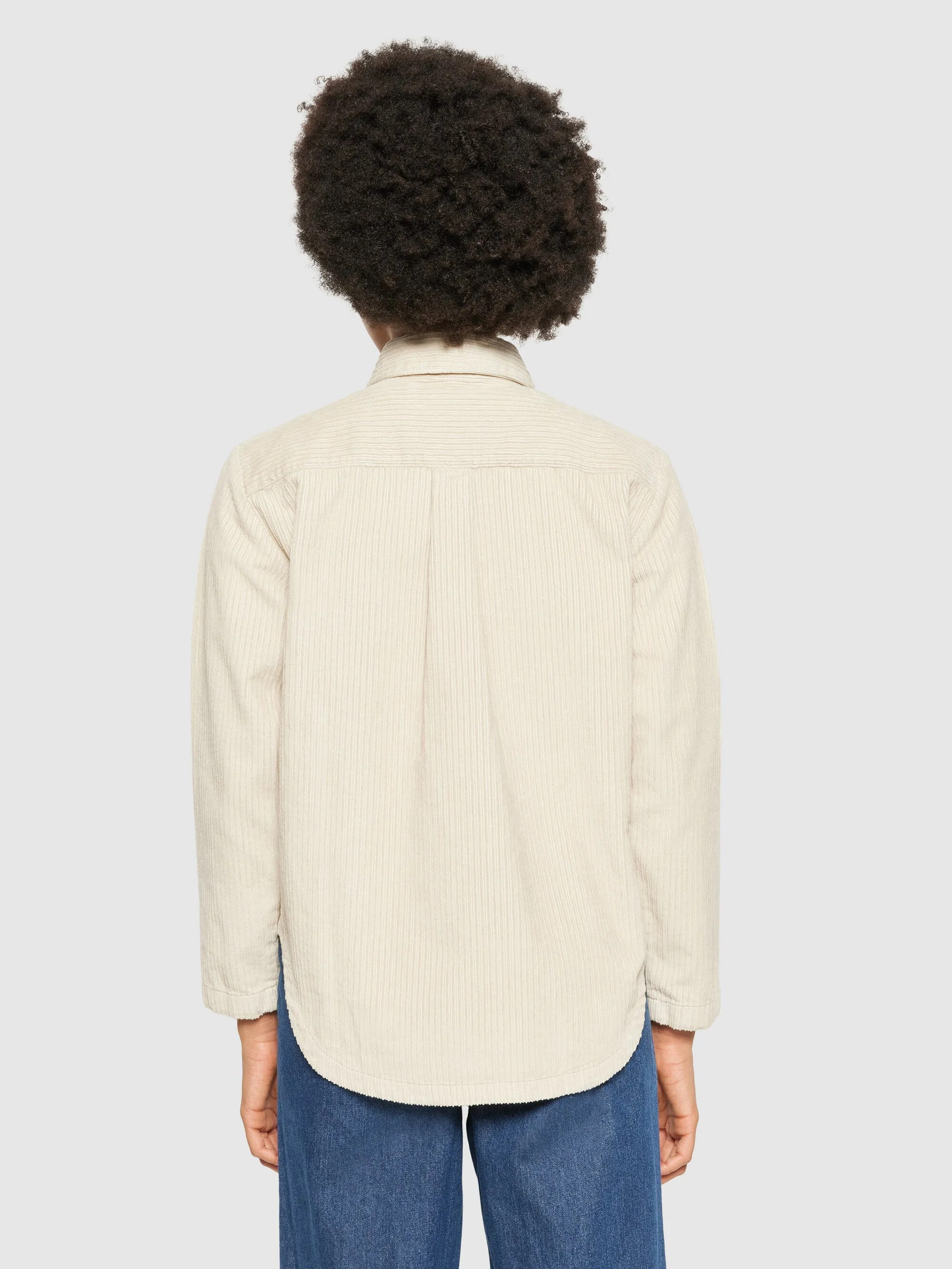 Irregular corduroy overshirt- GOTS/Vegan - Light feather gray