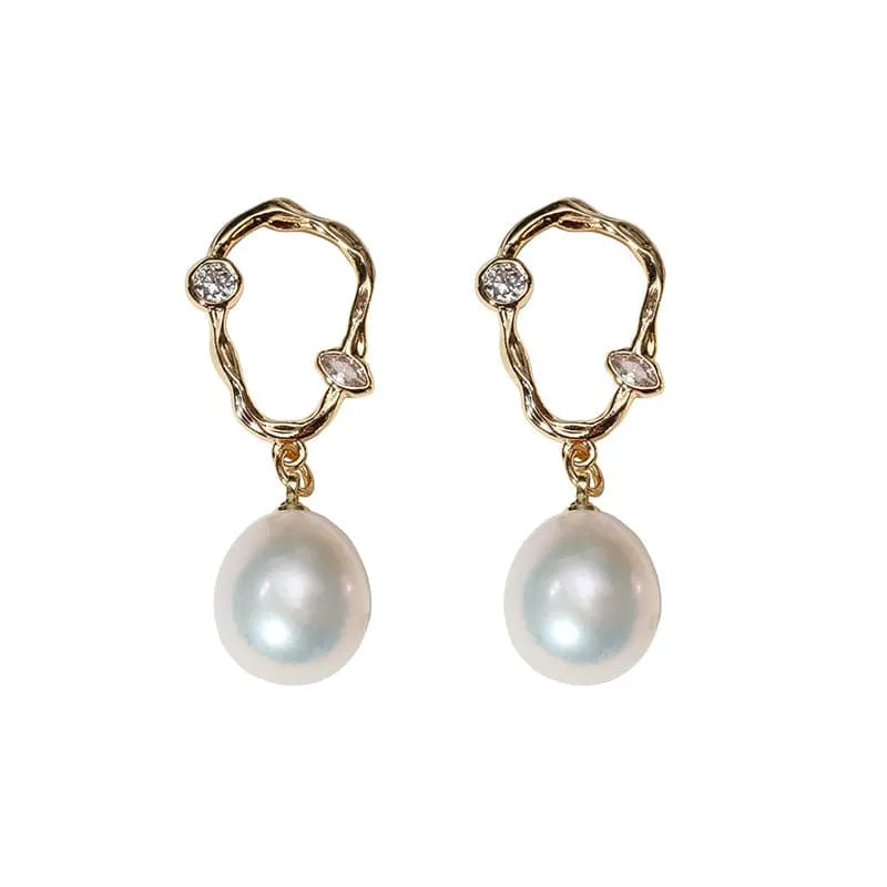 Irregular Pearl Drop Earrings