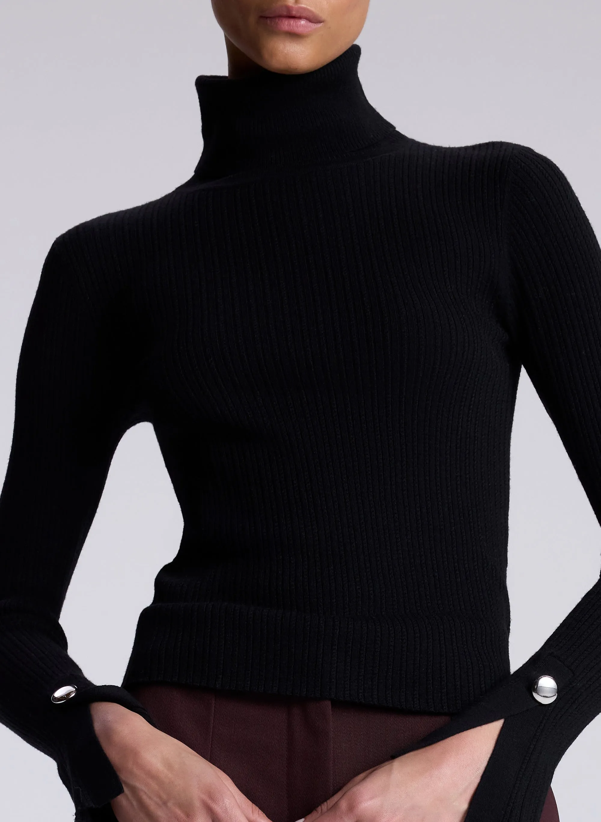 Jett Cable Knit Merino Turtleneck Top