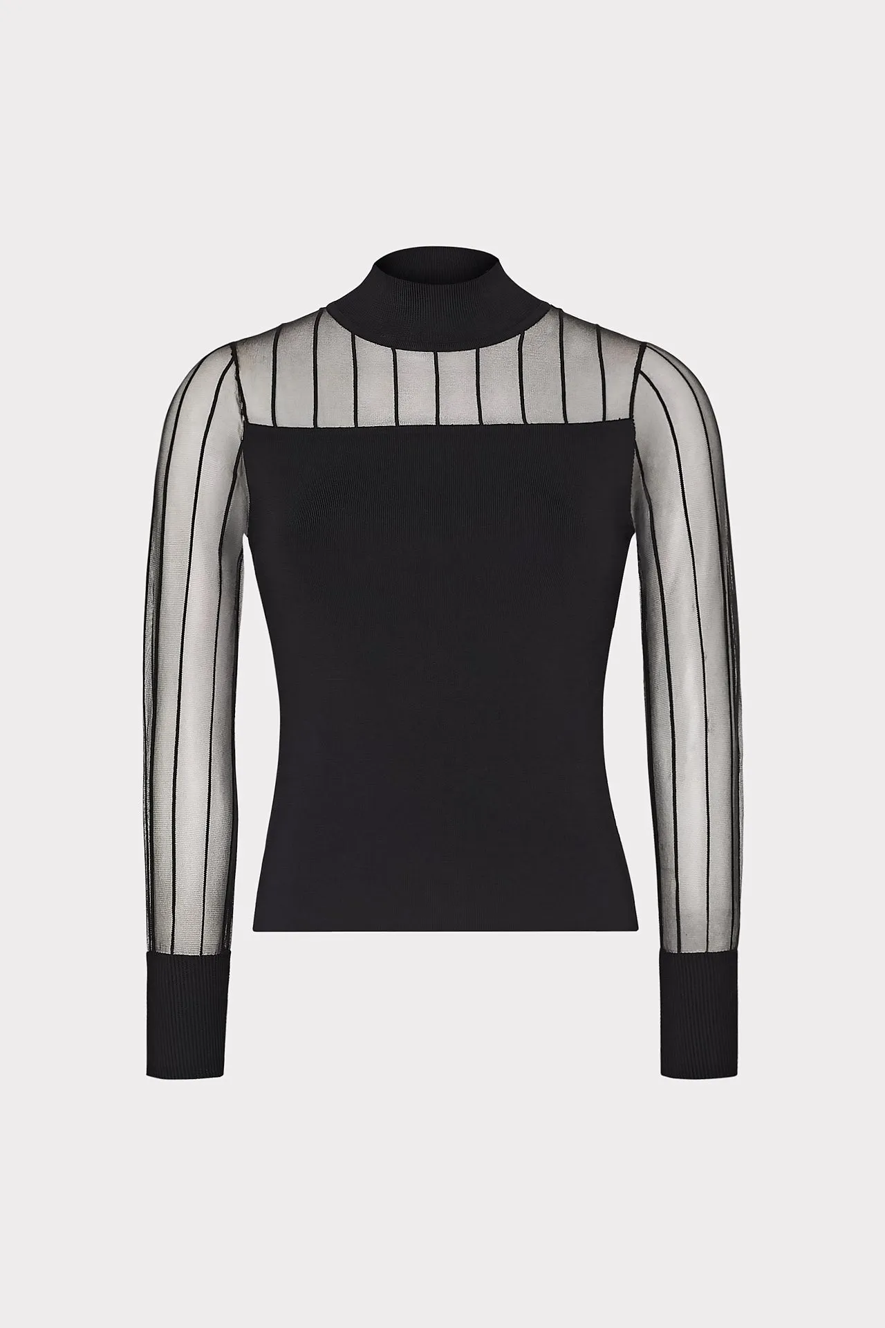 Krissy Sheer Knit Mockneck Top