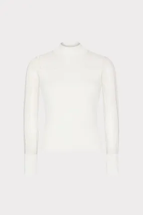 Krissy Sheer Knit Mockneck Top