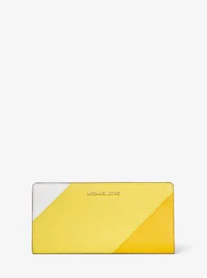 Large Tri-Color Leather Slim Wallet