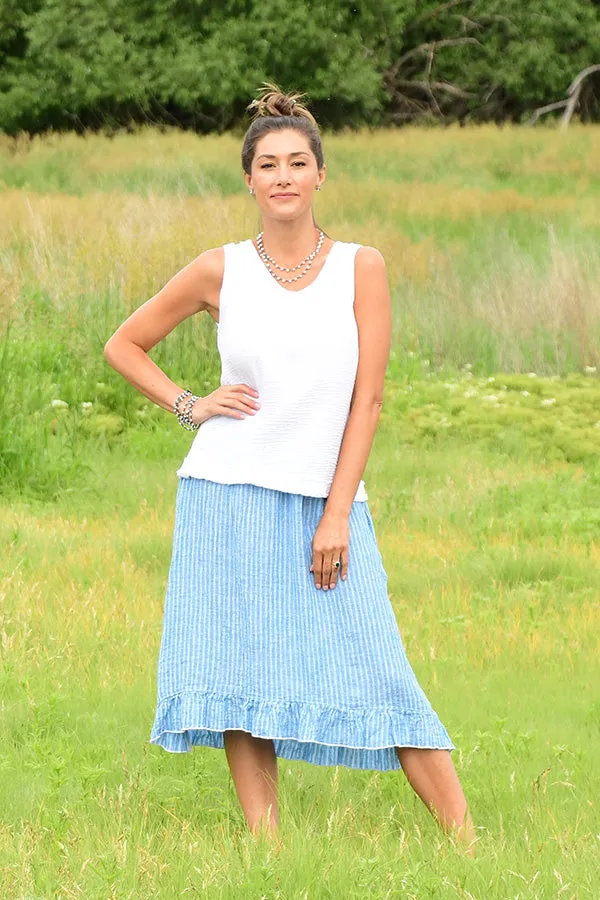 linen ruffle skirt