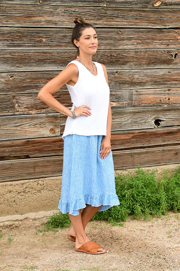 linen ruffle skirt