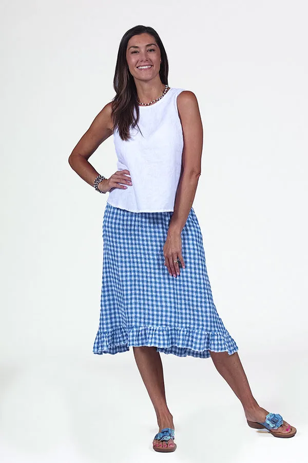 linen ruffle skirt