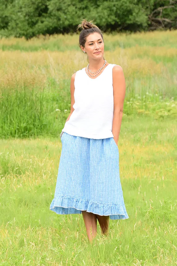 linen ruffle skirt