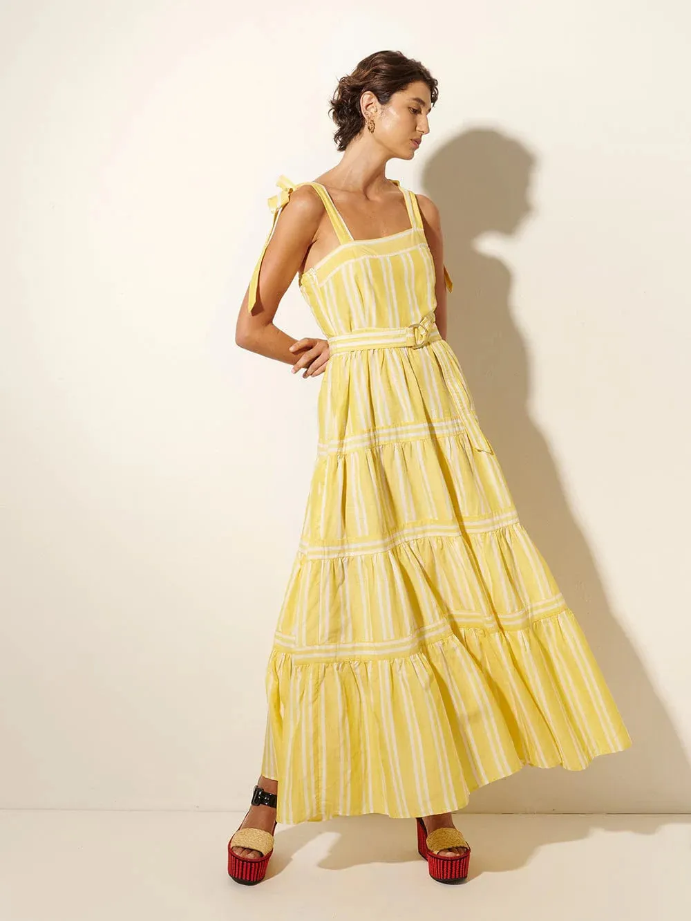 Lola Maxi Dress - Yellow Stripe