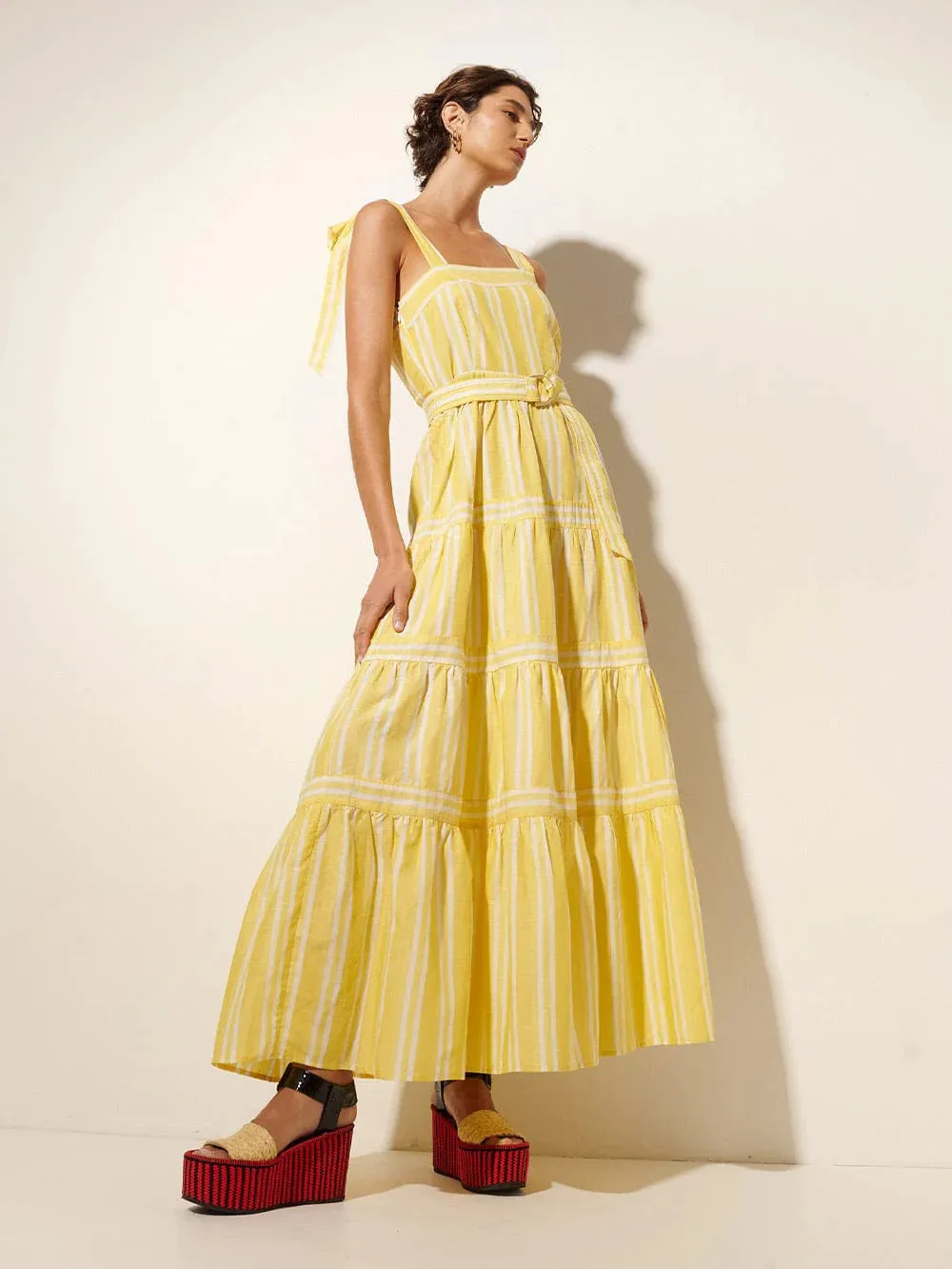 Lola Maxi Dress - Yellow Stripe