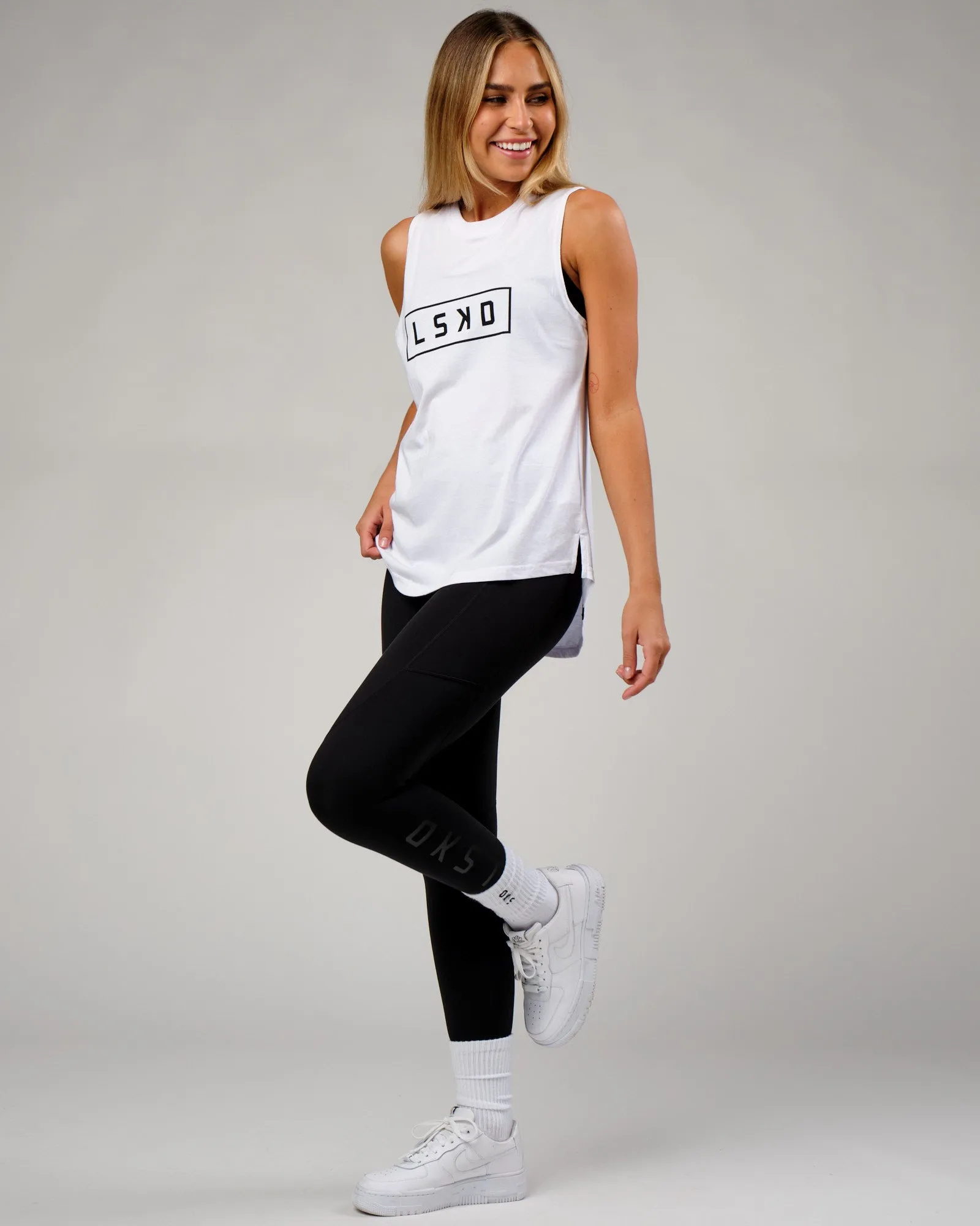 Luna Tank - White-Black