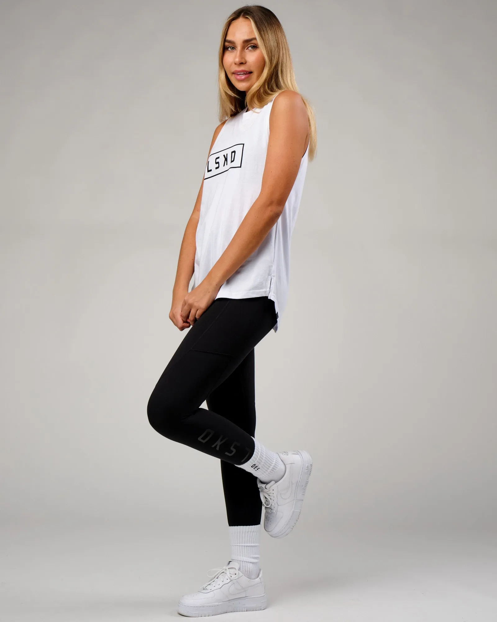 Luna Tank - White-Black